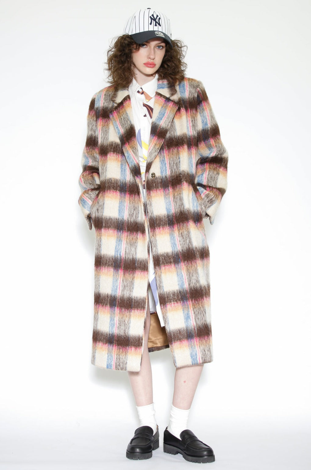 Beige Plaid Coat Heavy Wool Beige Plaid Coat