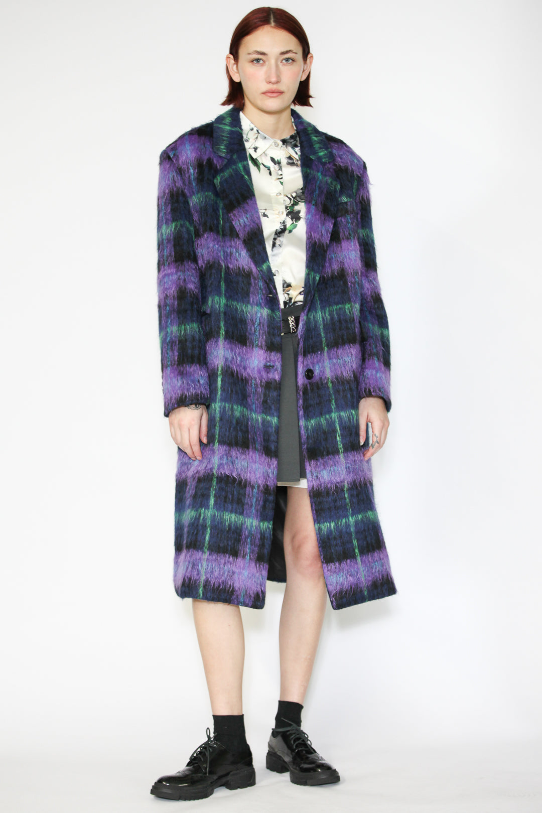 Heavy plaid coat size S sale