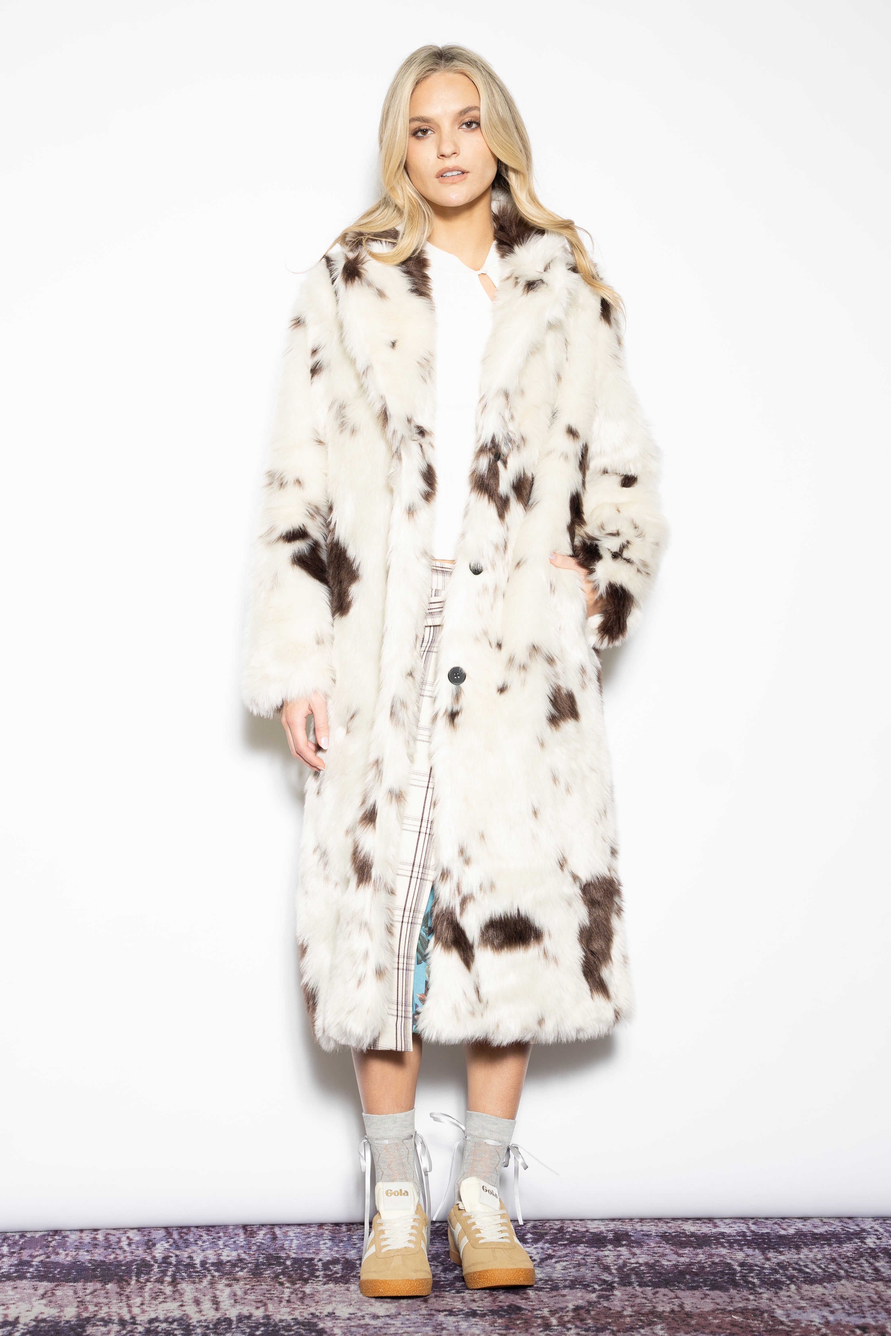 Snow Xue Gao Wool-Blend Cow Print Faux Fur Coat – SNOW XUE GAO