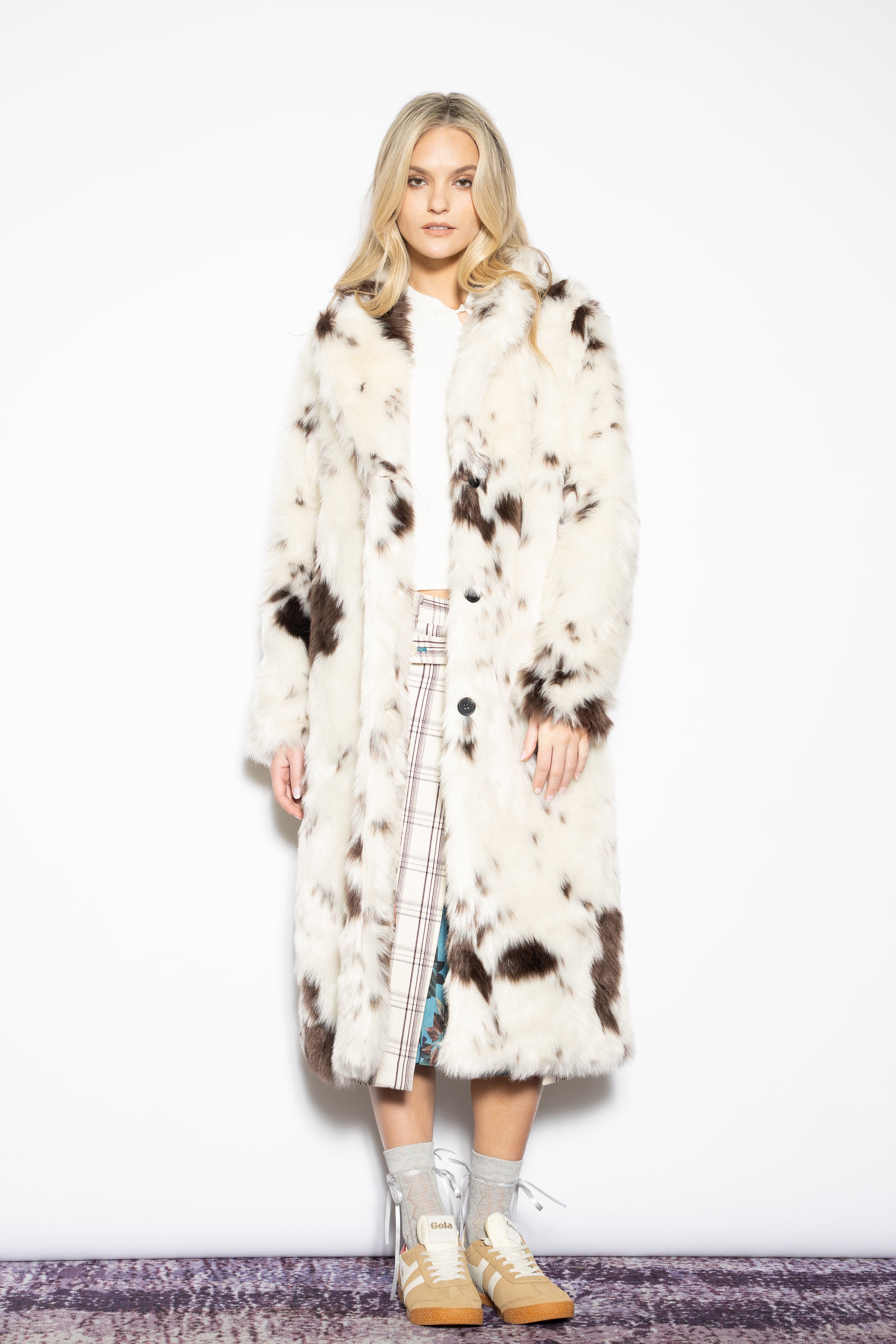 Snow Xue Gao Wool-Blend Cow Print Faux Fur Coat – SNOW XUE GAO