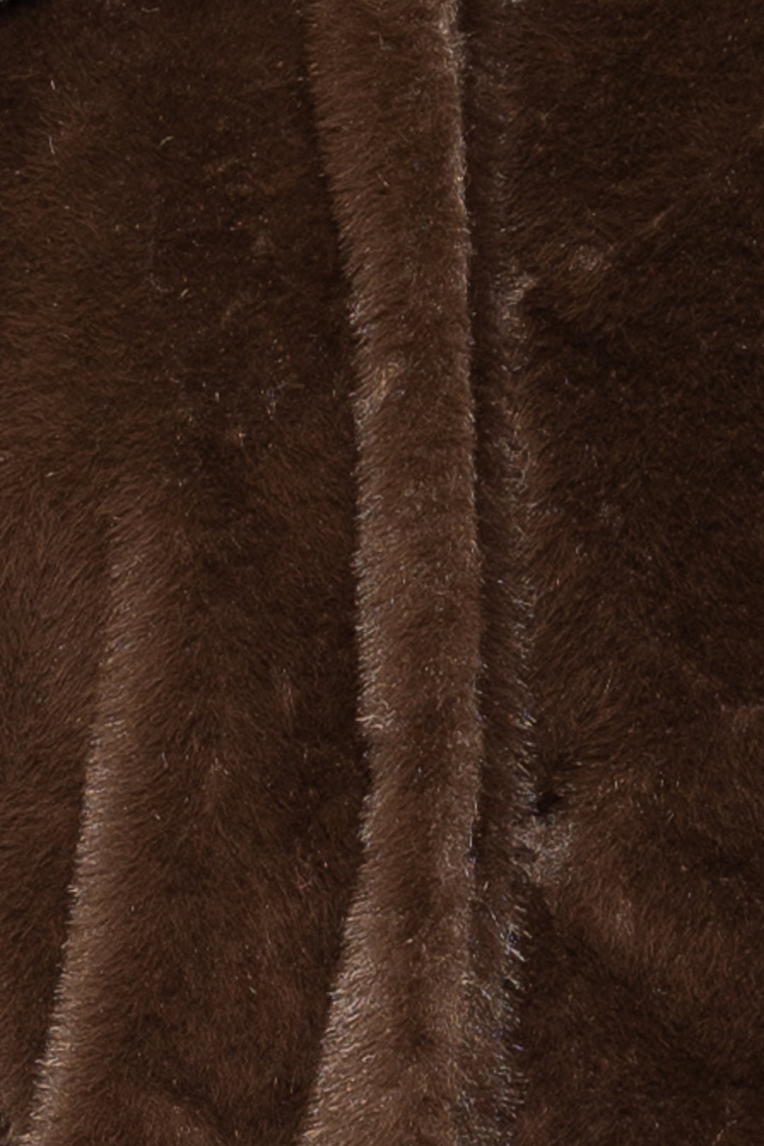 Wool-Blend Brown Faux Fur Short Jacket