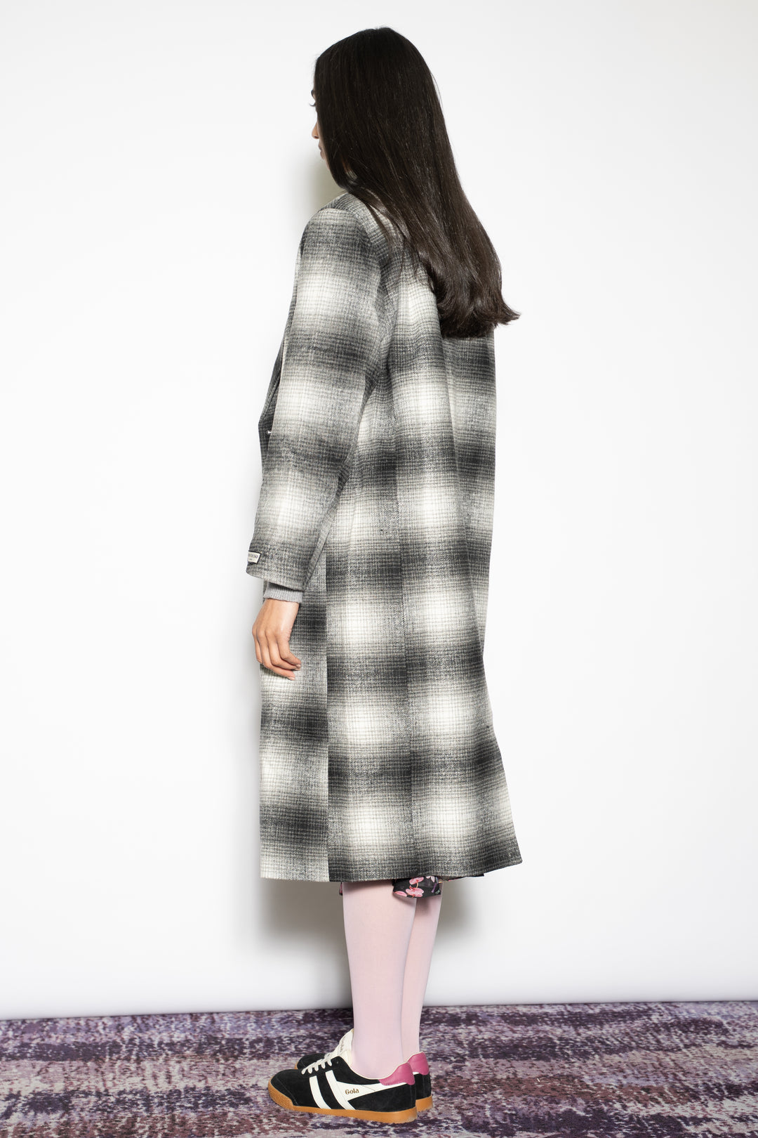 Heavy Wool Grey Plaid Coat