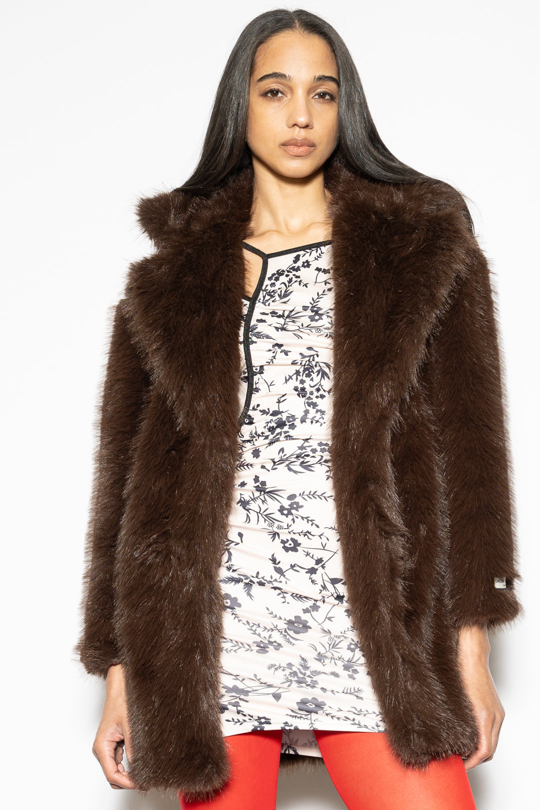 Heavy Wool Faux Fur Chocolate Coat
