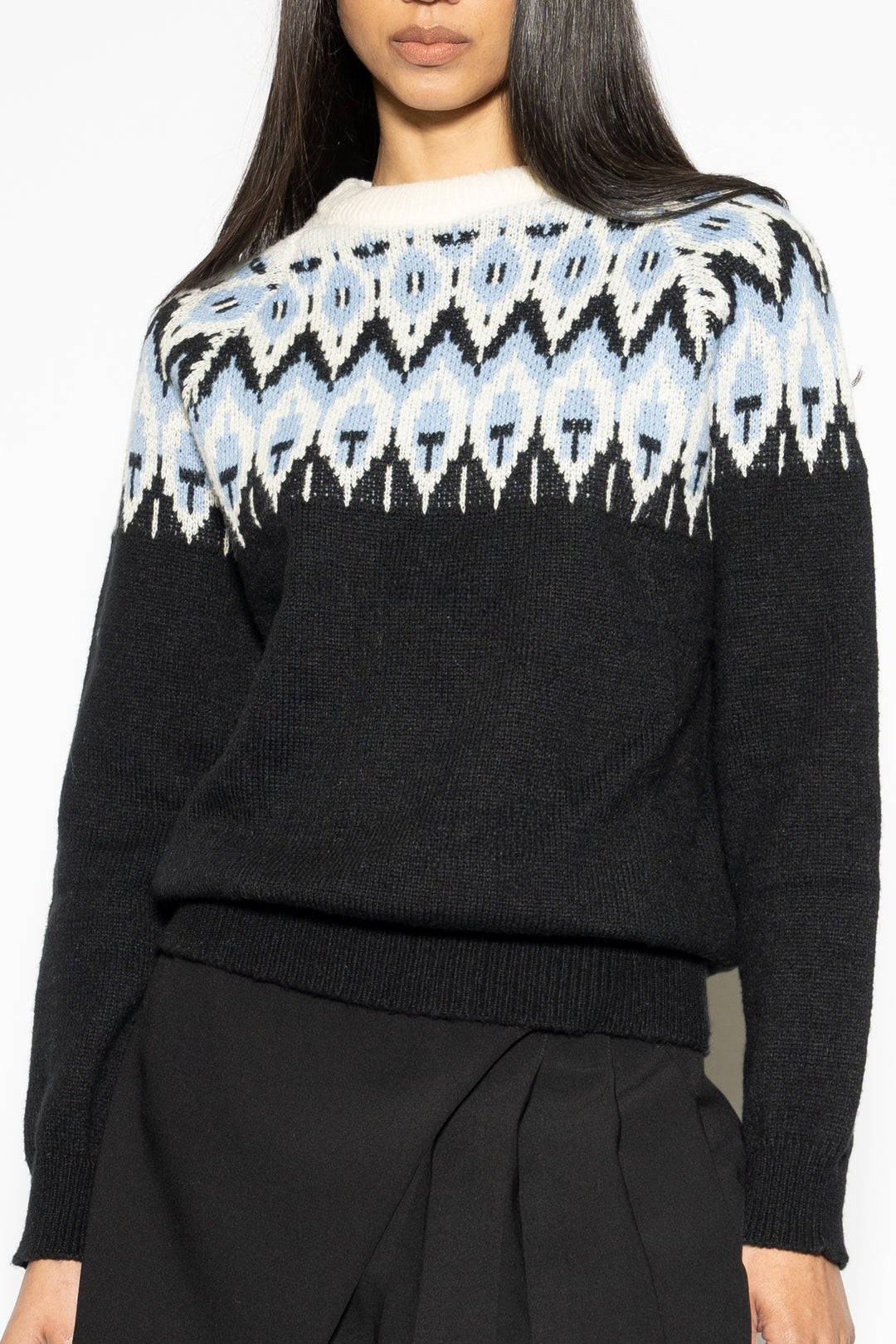 Black Blue Fair Isle Sweater