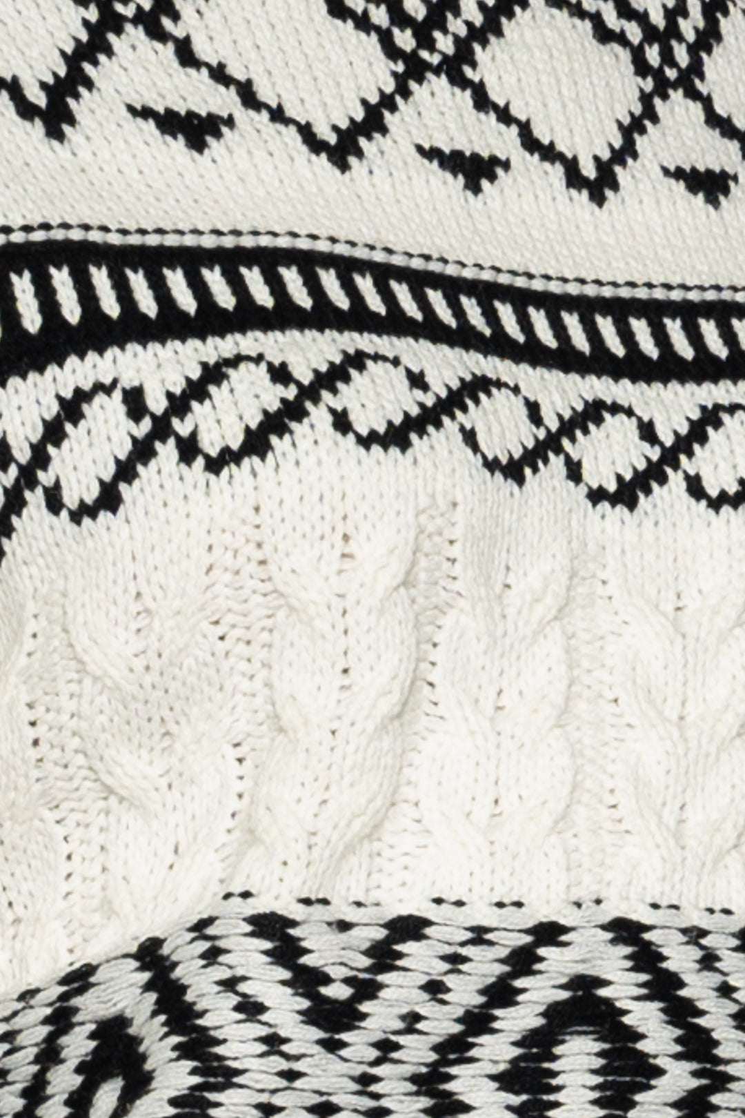 Black White Geometric Knit Sweater