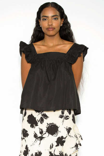 Cotton Black Baby Doll Style Top