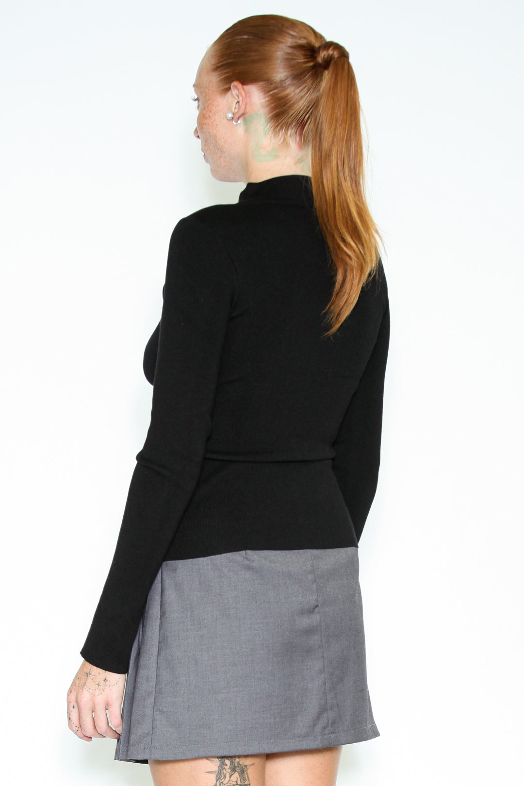 Black Qipao Collar Sweater