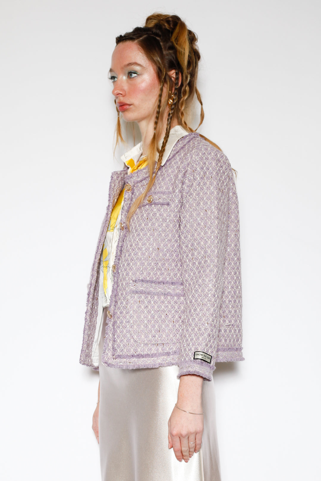 Lavender Wool Tweed Blazer