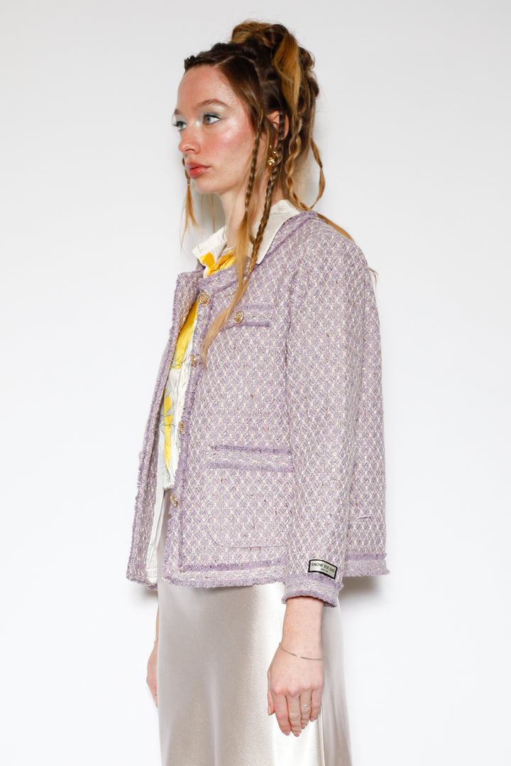 Lavender Wool Tweed Blazer