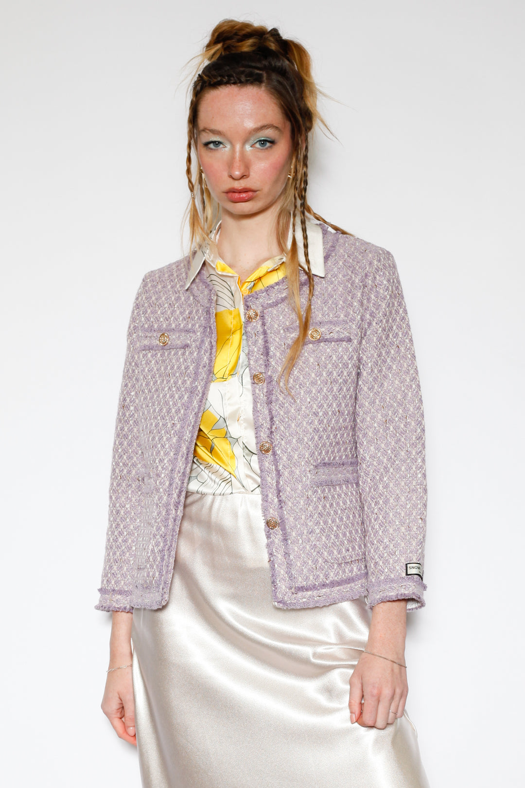 Lavender Wool Tweed Blazer