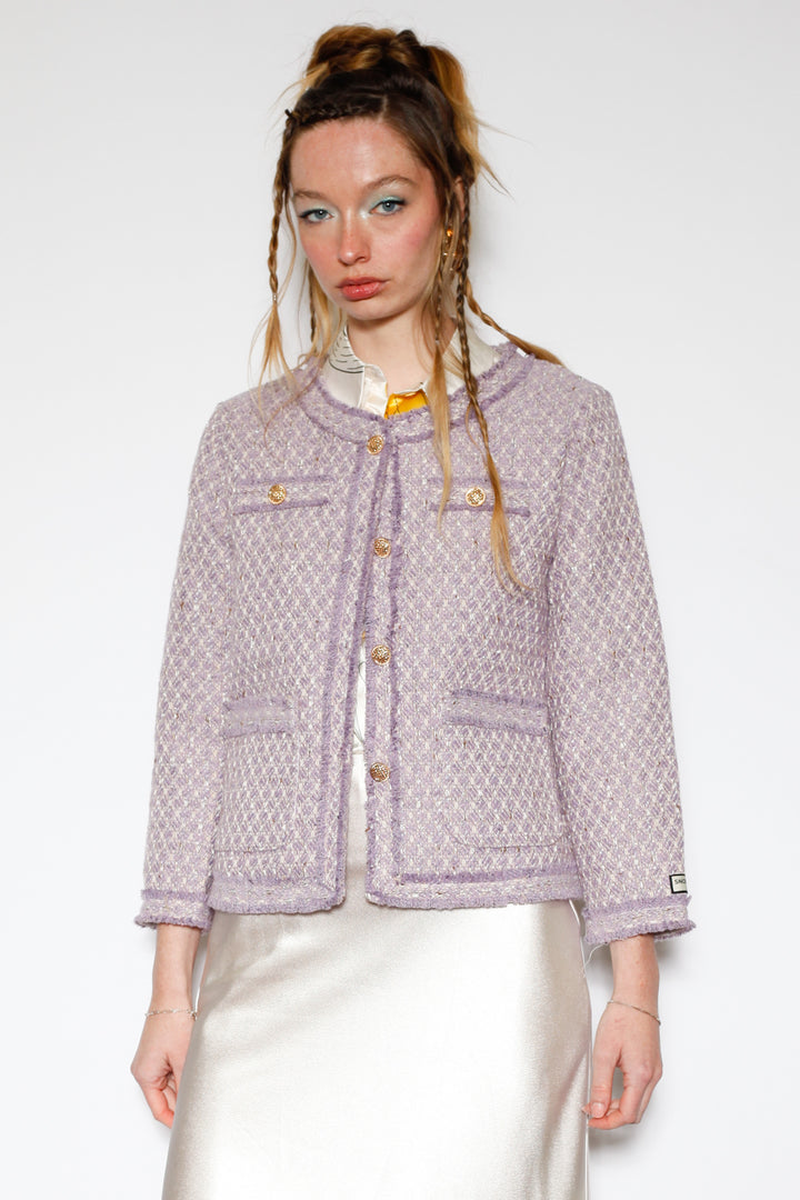 Lavender Wool Tweed Blazer