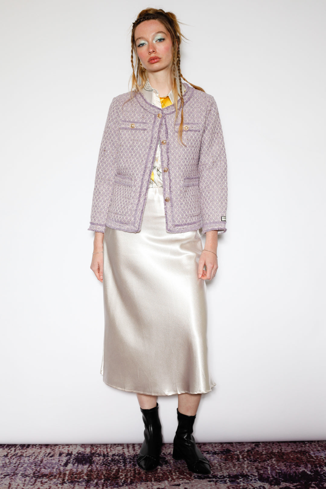 Lavender Wool Tweed Blazer