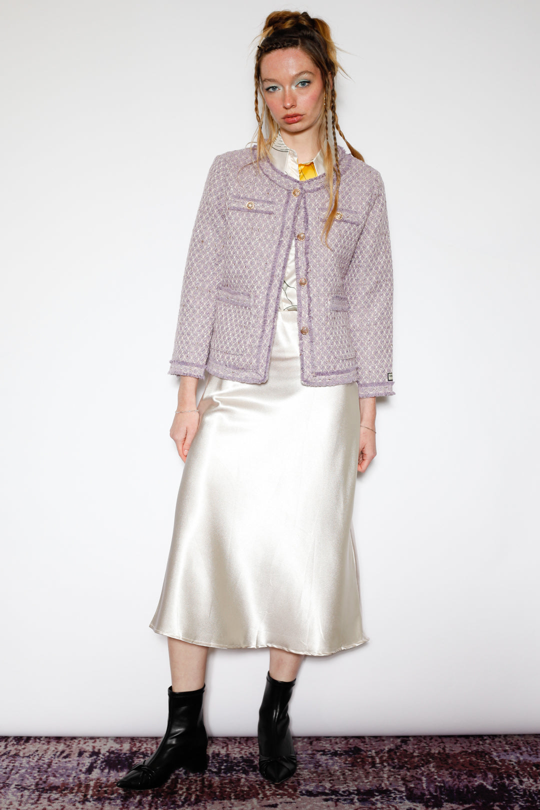 Lavender Wool Tweed Blazer