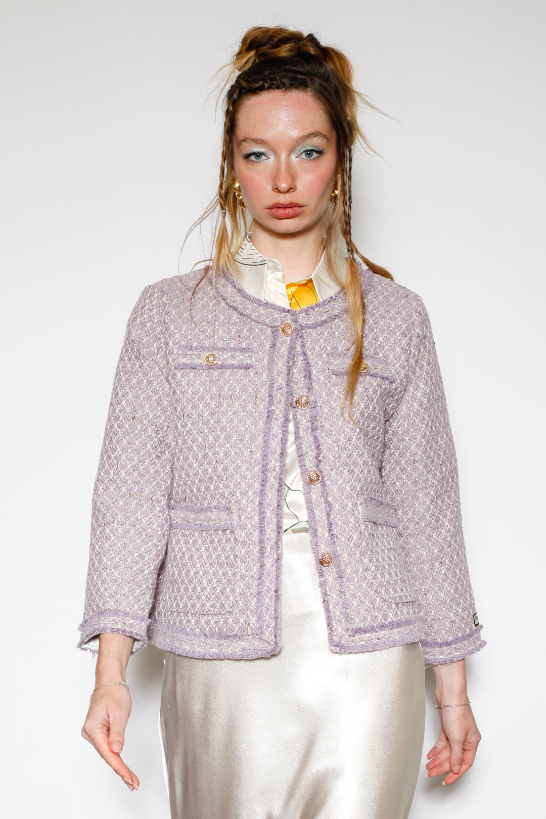 Lavender Wool Tweed Blazer