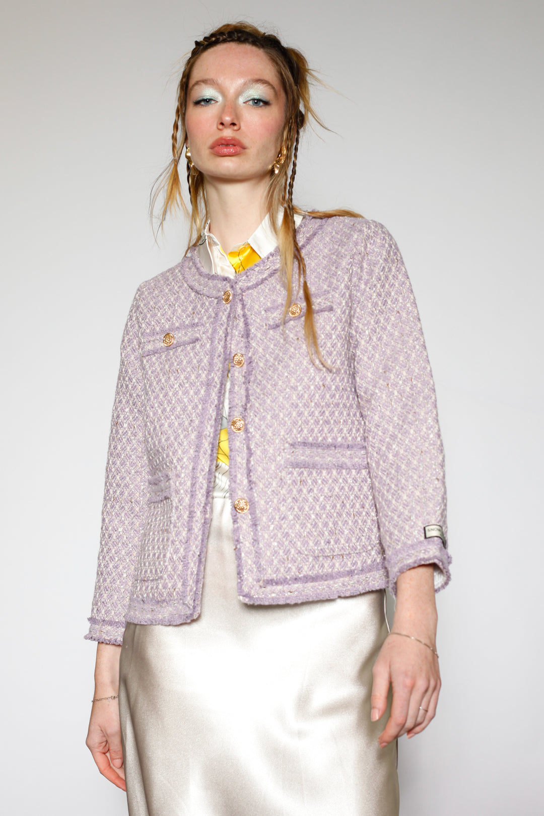 Lavender Wool Tweed Blazer