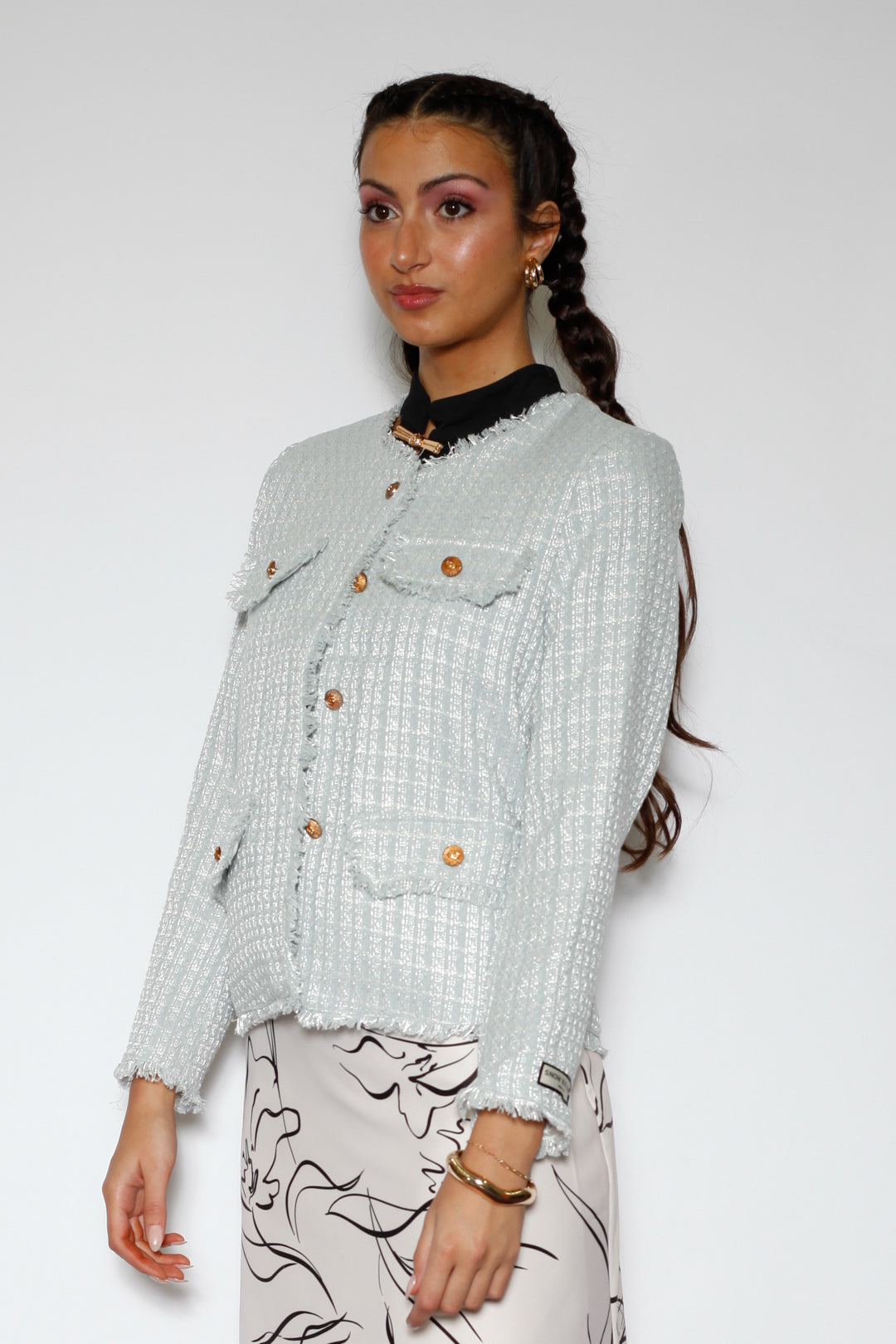 Icy Blue Wool Blazer