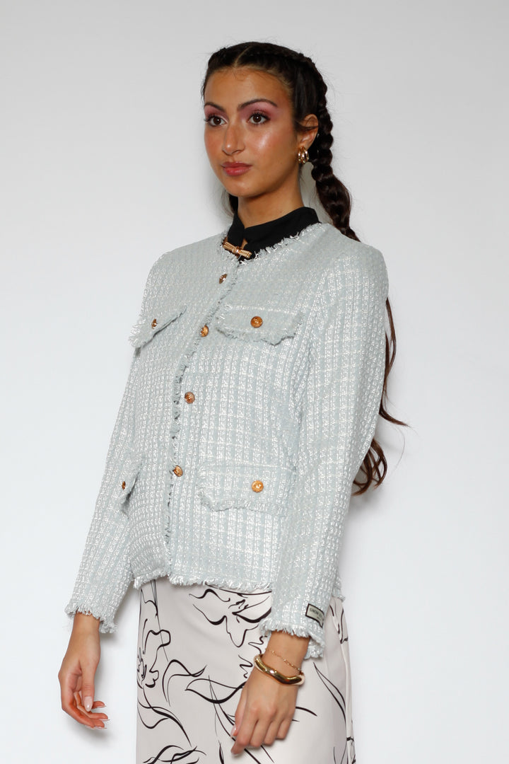 Icy Blue Wool Blazer