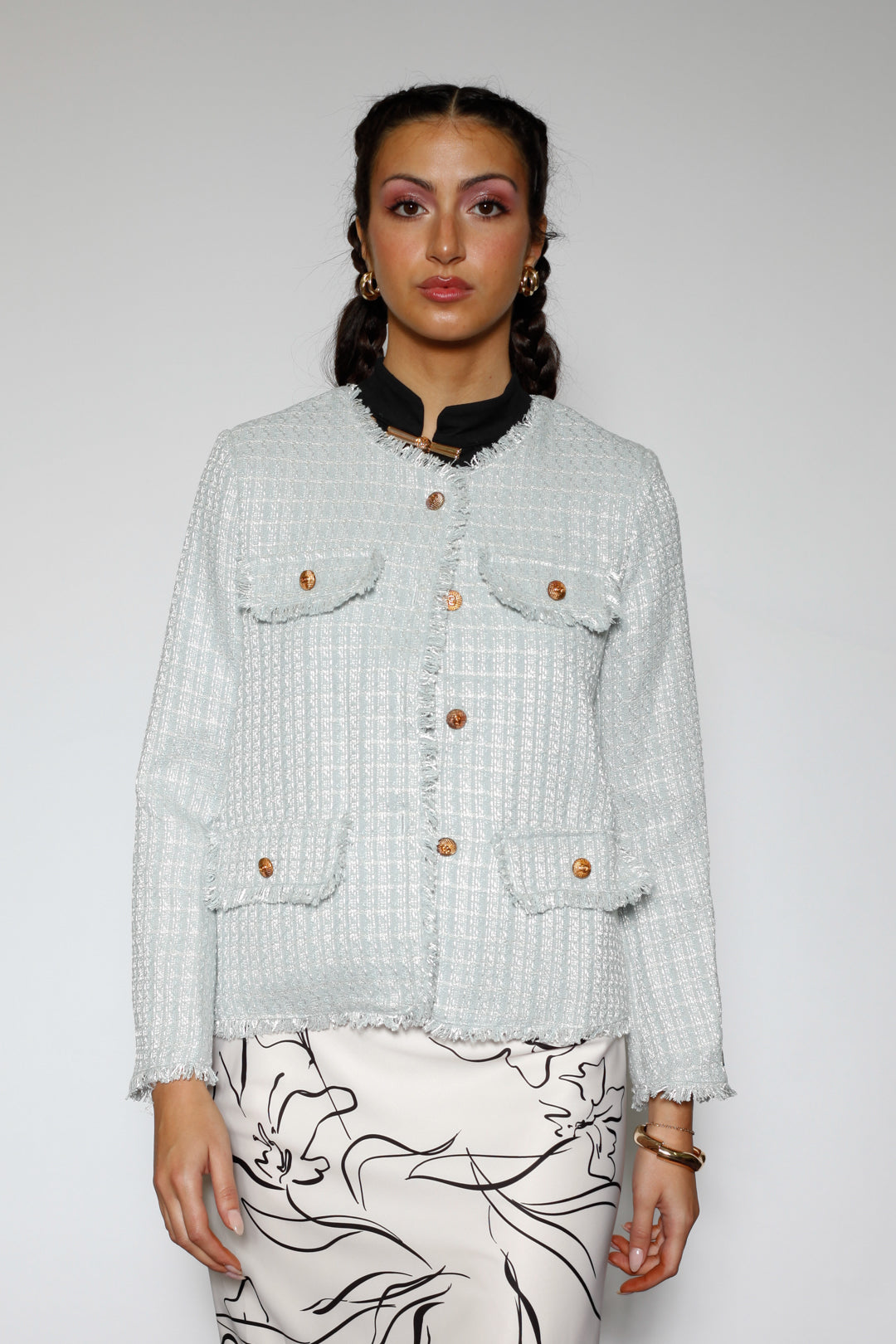 Icy Blue Wool Blazer