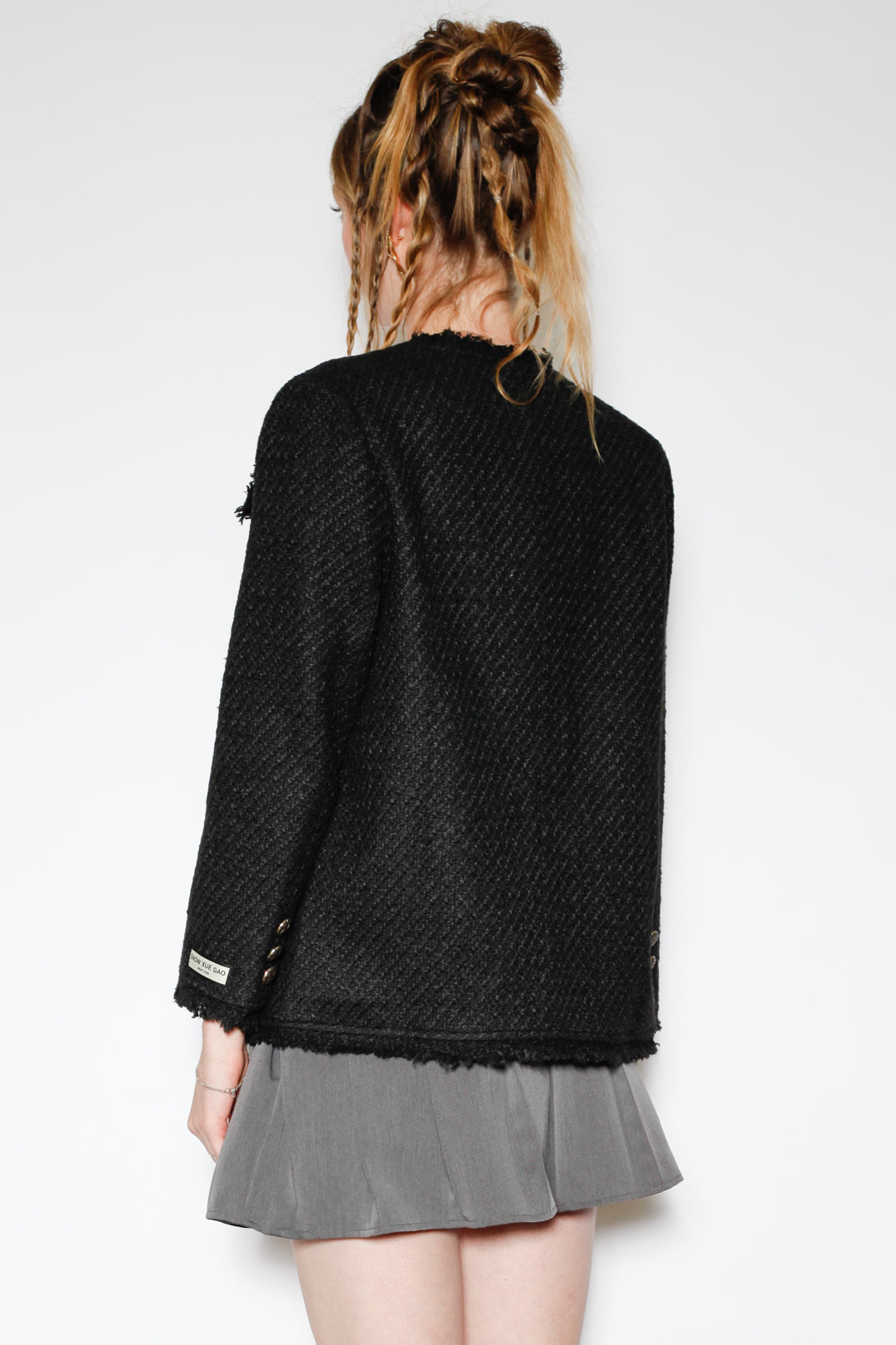 Wool Black Tweed Blazer