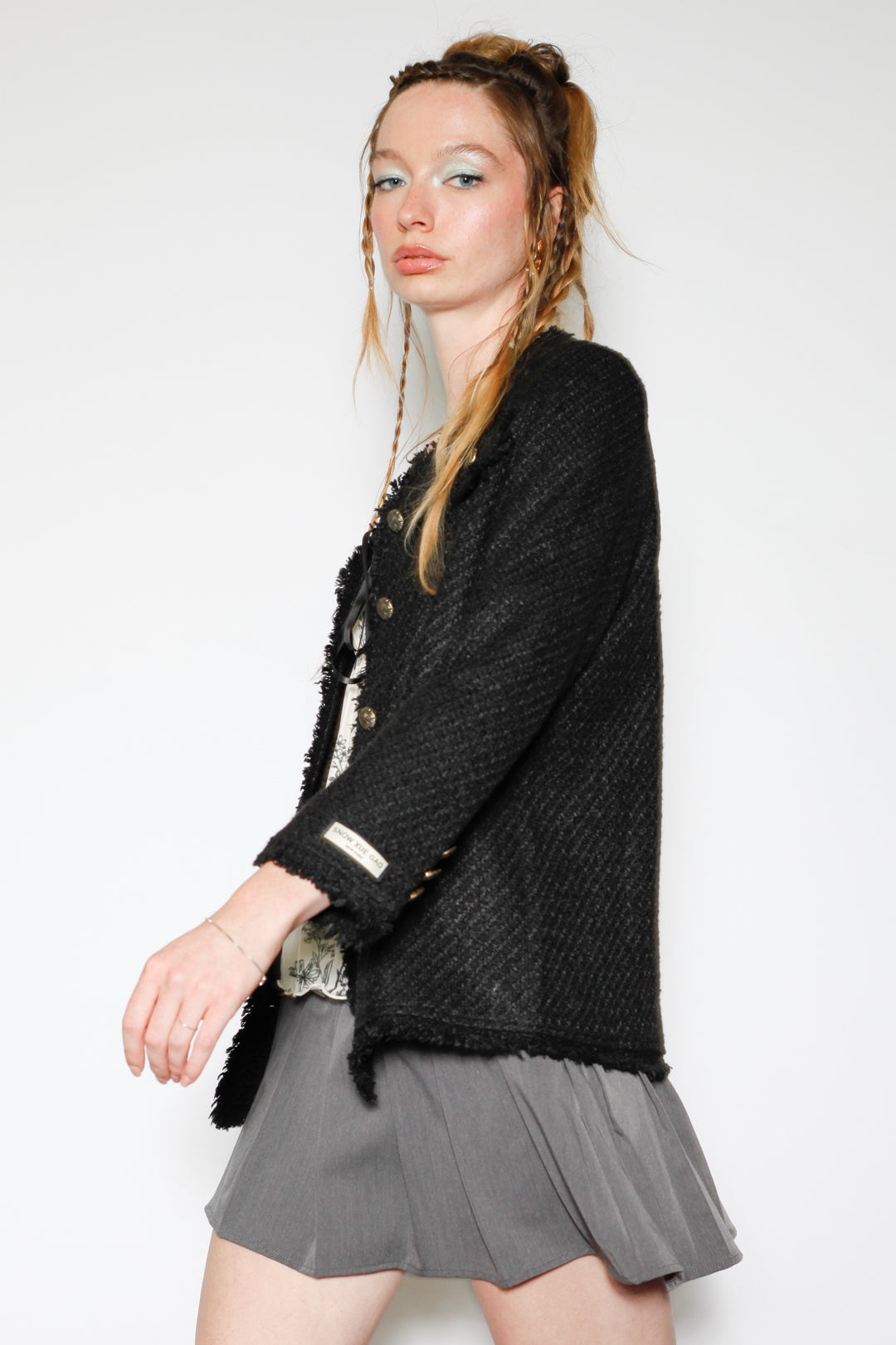 Wool Black Tweed Blazer