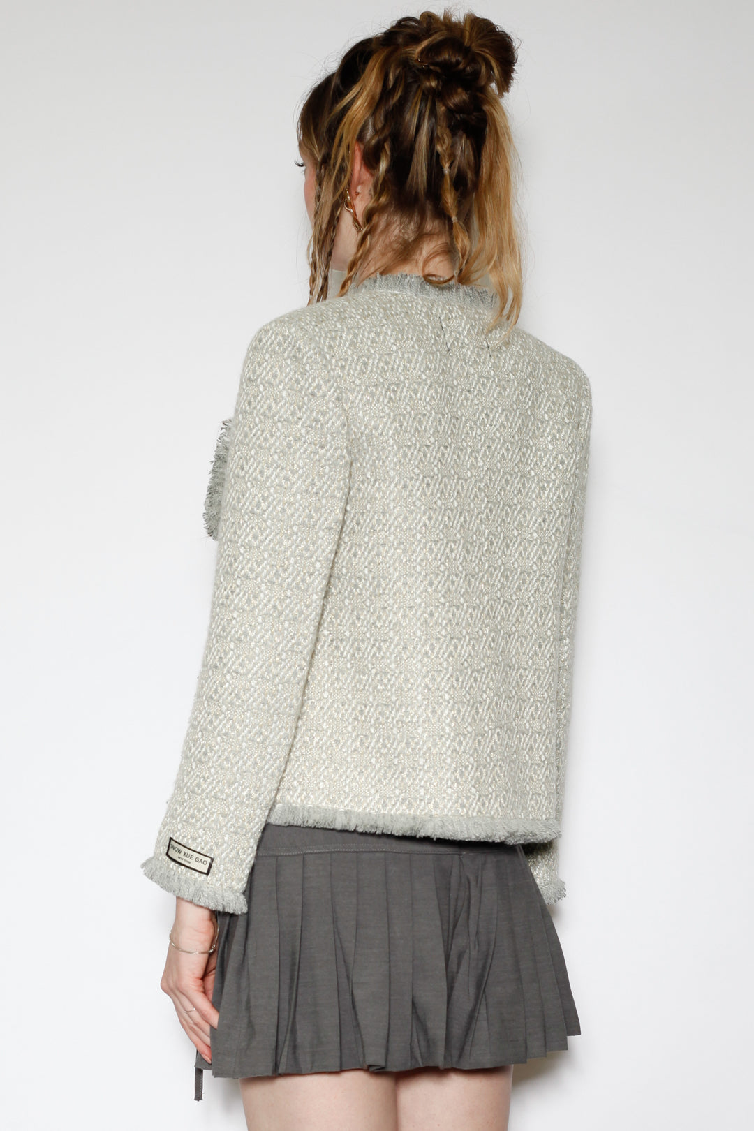 Grey Wool Tweed Blazer