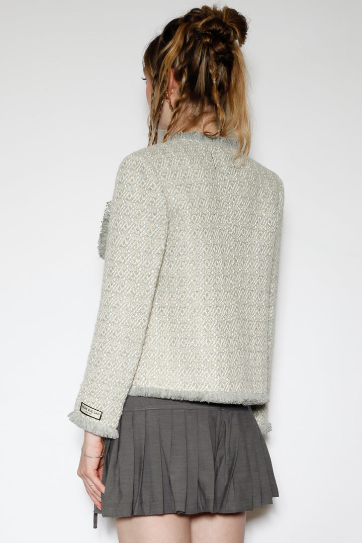 Grey Wool Tweed Blazer