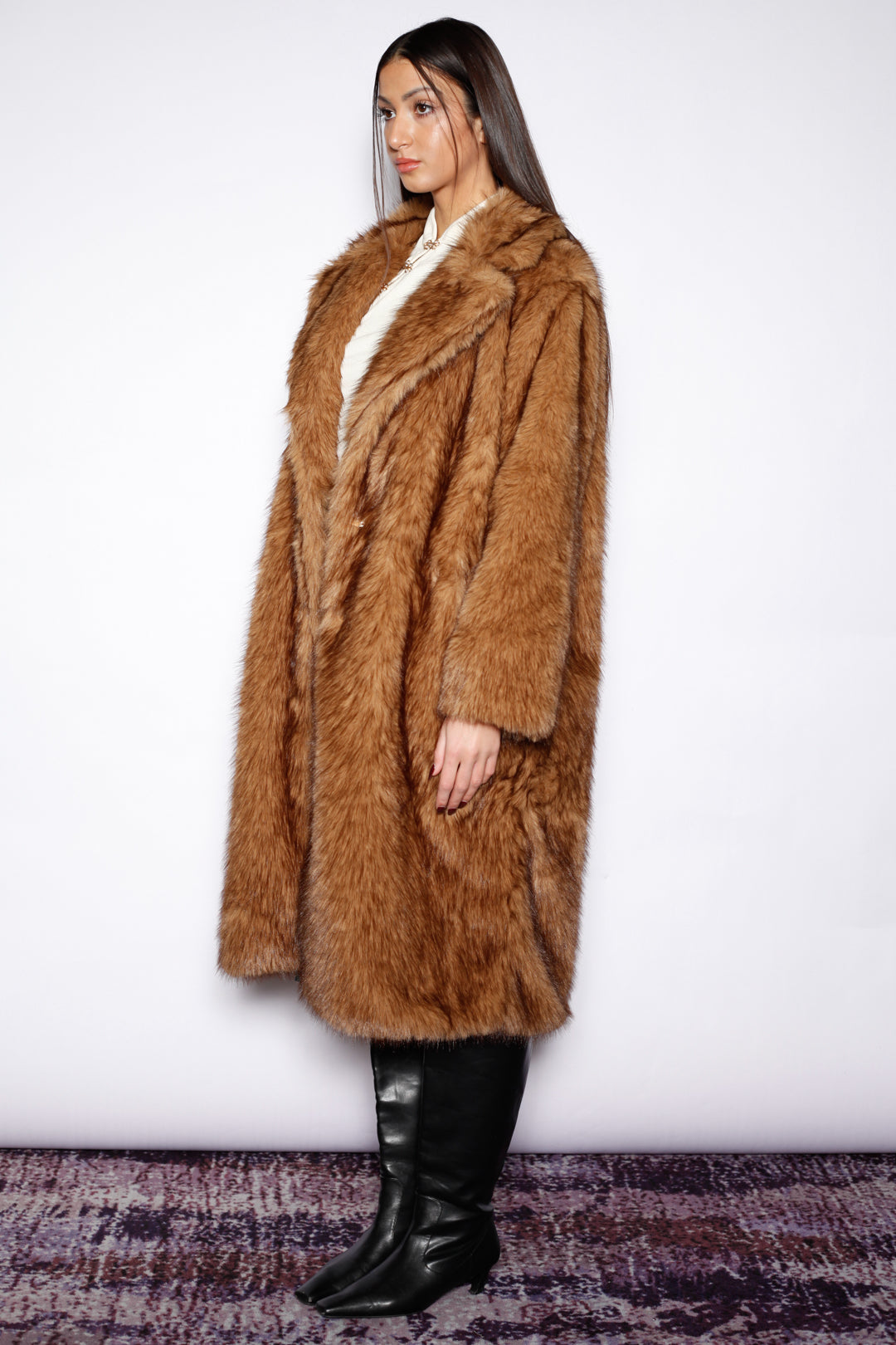 Heavy Wool Teddy Brown Fur Coat