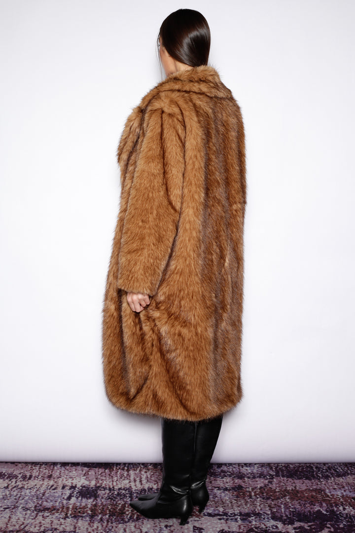Heavy Wool Teddy Brown Fur Coat