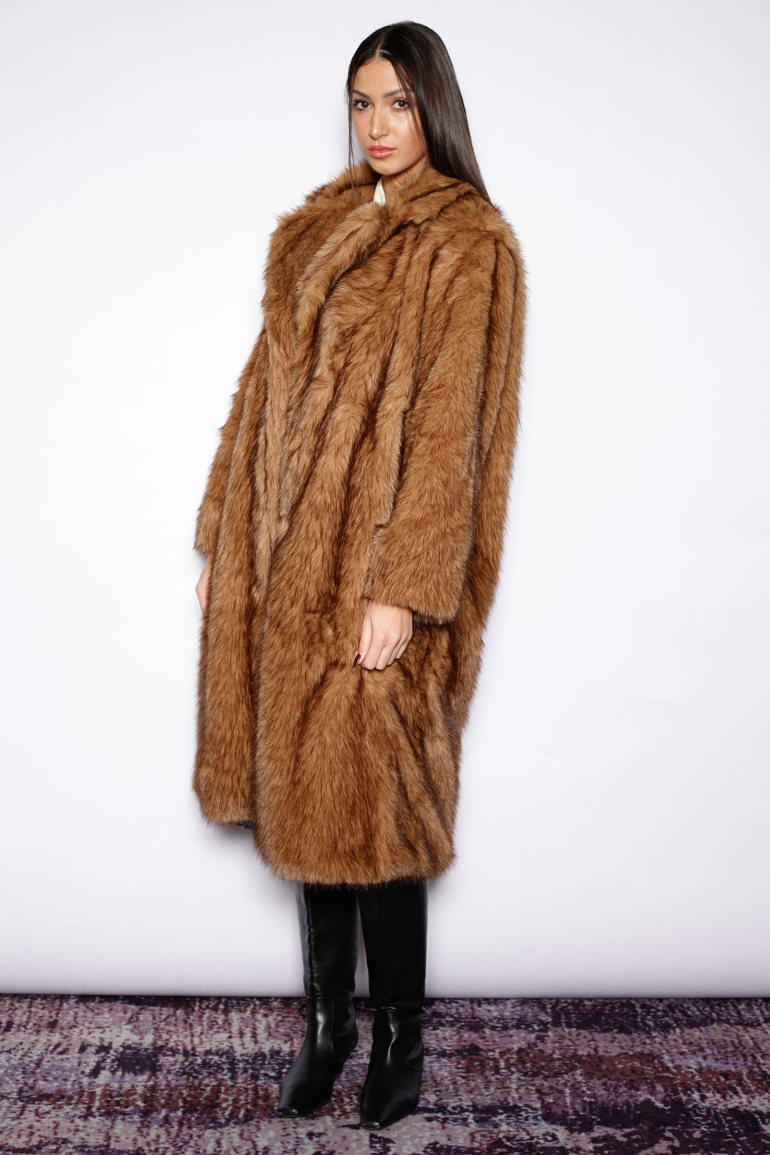 Heavy Wool Teddy Brown Fur Coat