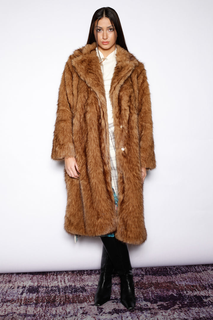 Heavy Wool Teddy Brown Fur Coat