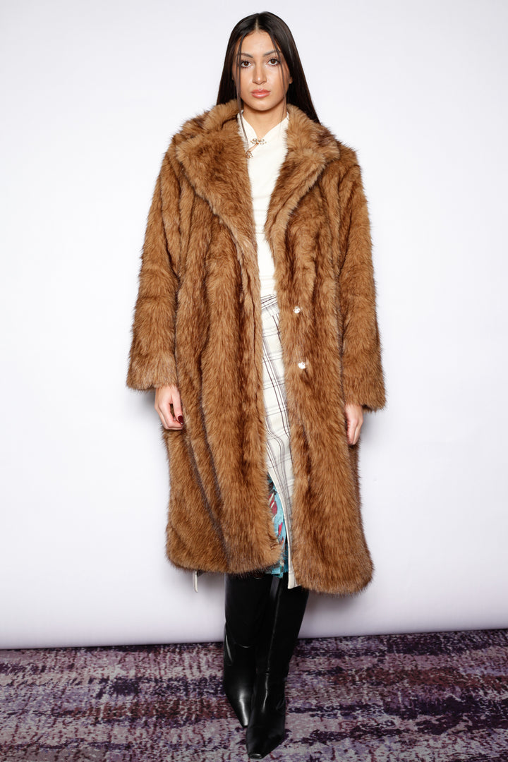 Heavy Wool Teddy Brown Fur Coat