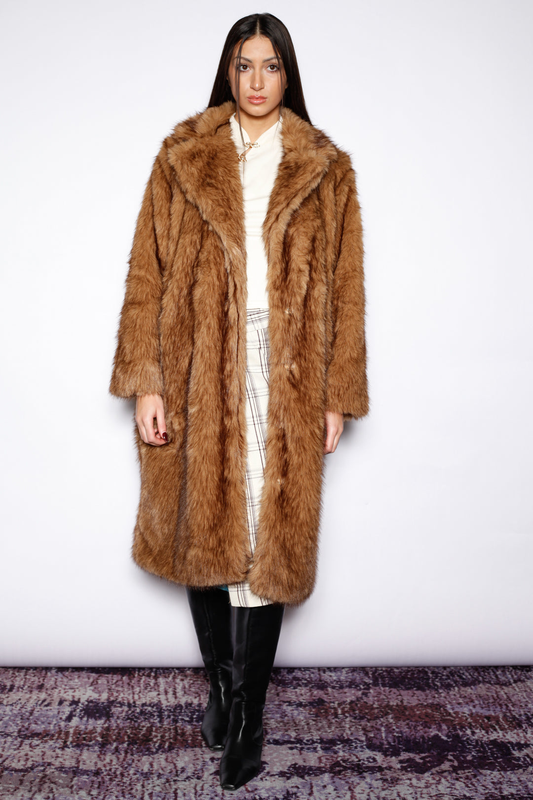 Heavy Wool Teddy Brown Fur Coat