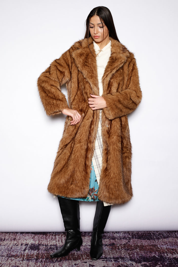 Heavy Wool Teddy Brown Fur Coat