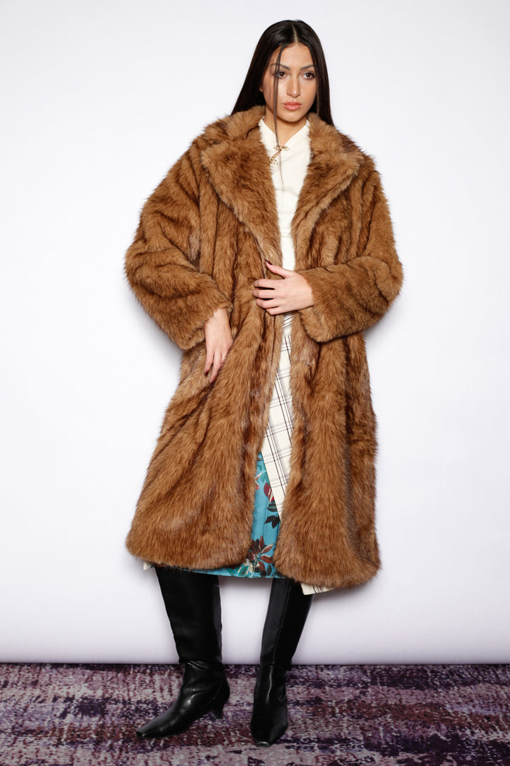 Heavy Wool Teddy Brown Fur Coat