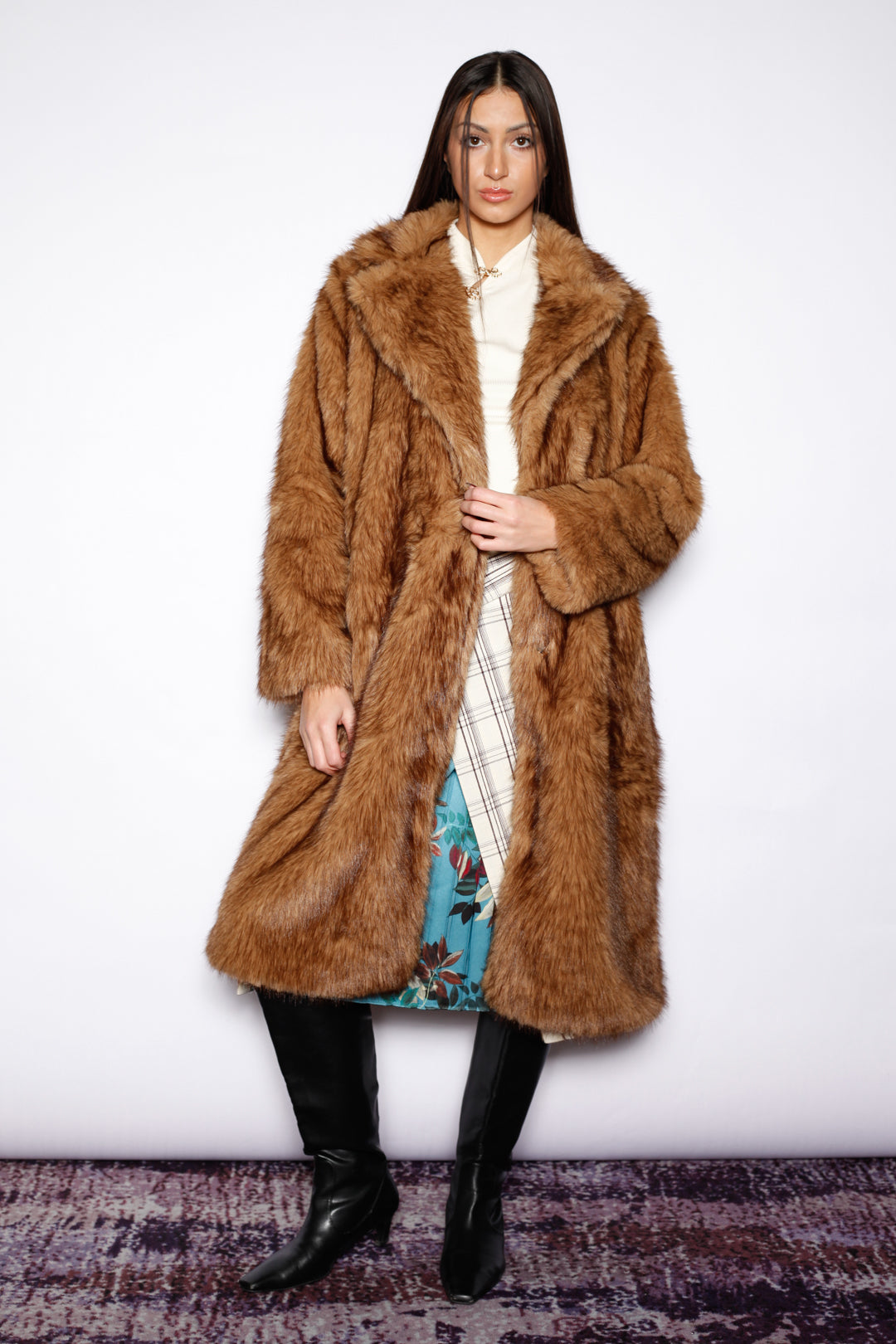 Heavy Wool Teddy Brown Fur Coat