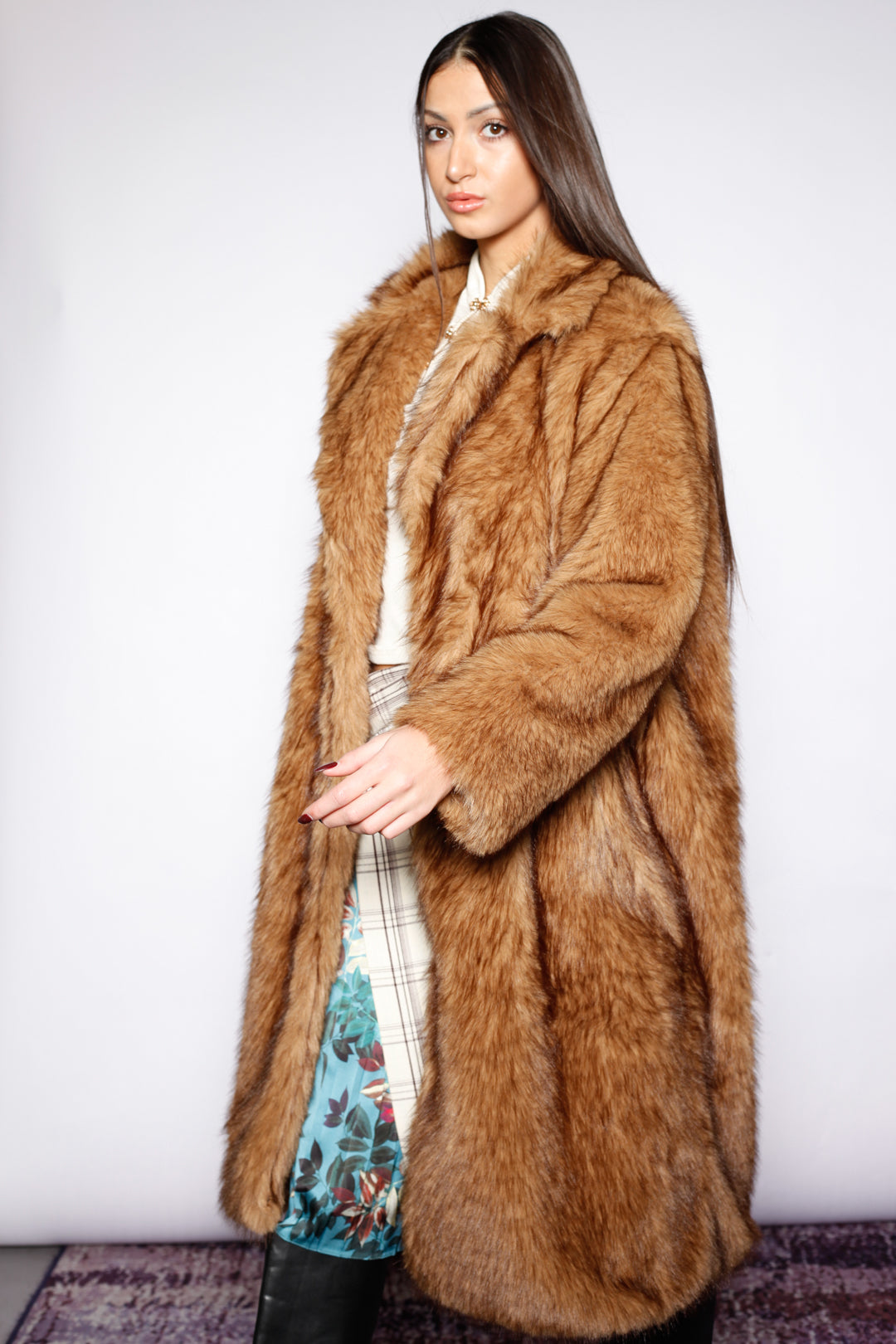Heavy Wool Teddy Brown Fur Coat