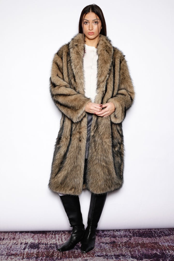 Heavy Wool Dark Brown Fur Coat