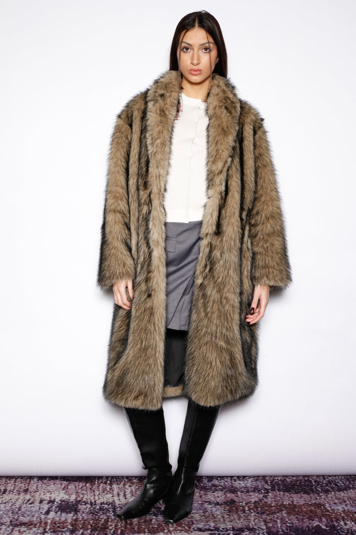 Heavy Wool Dark Brown Fur Coat