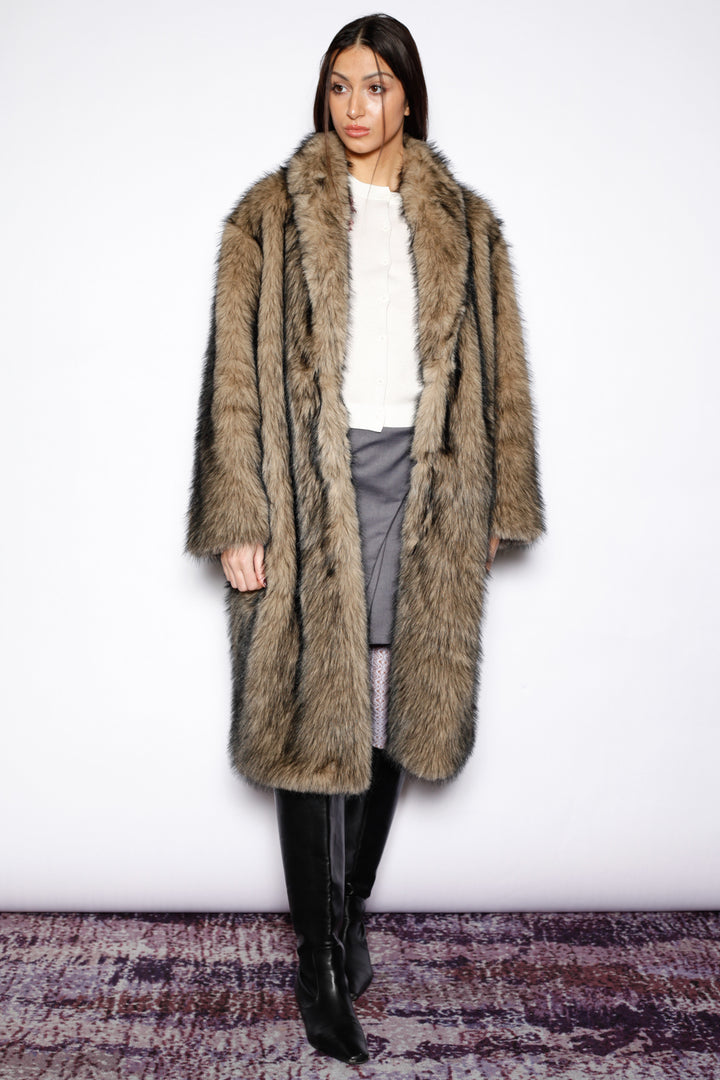 Heavy Wool Dark Brown Fur Coat