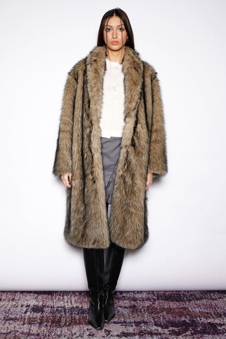 Heavy Wool Dark Brown Fur Coat