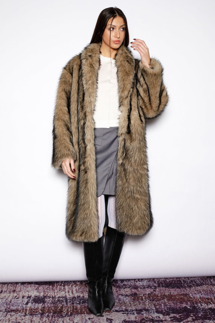 Heavy Wool Dark Brown Fur Coat