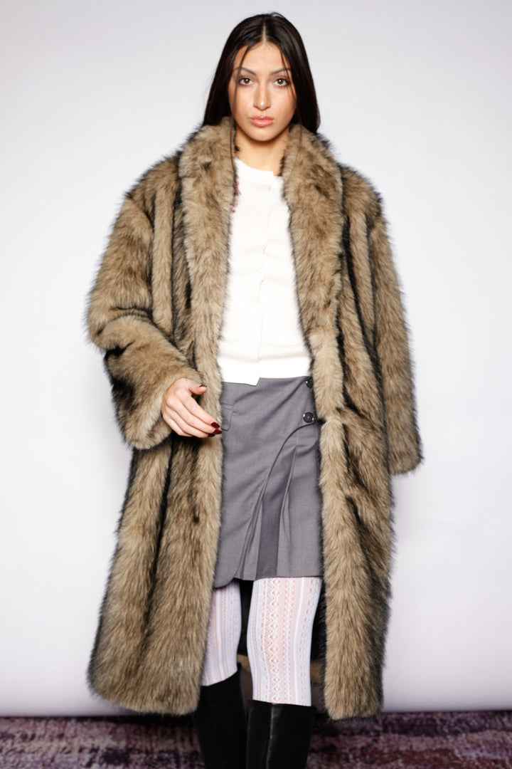 Heavy Wool Dark Brown Fur Coat
