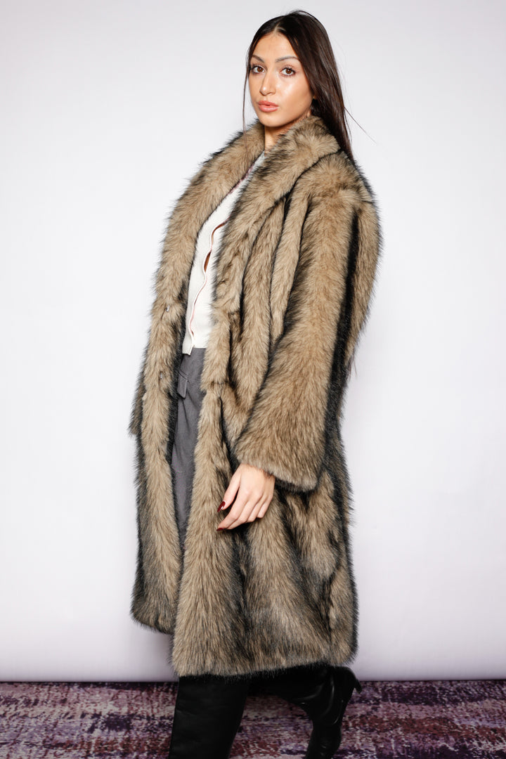 Heavy Wool Dark Brown Fur Coat