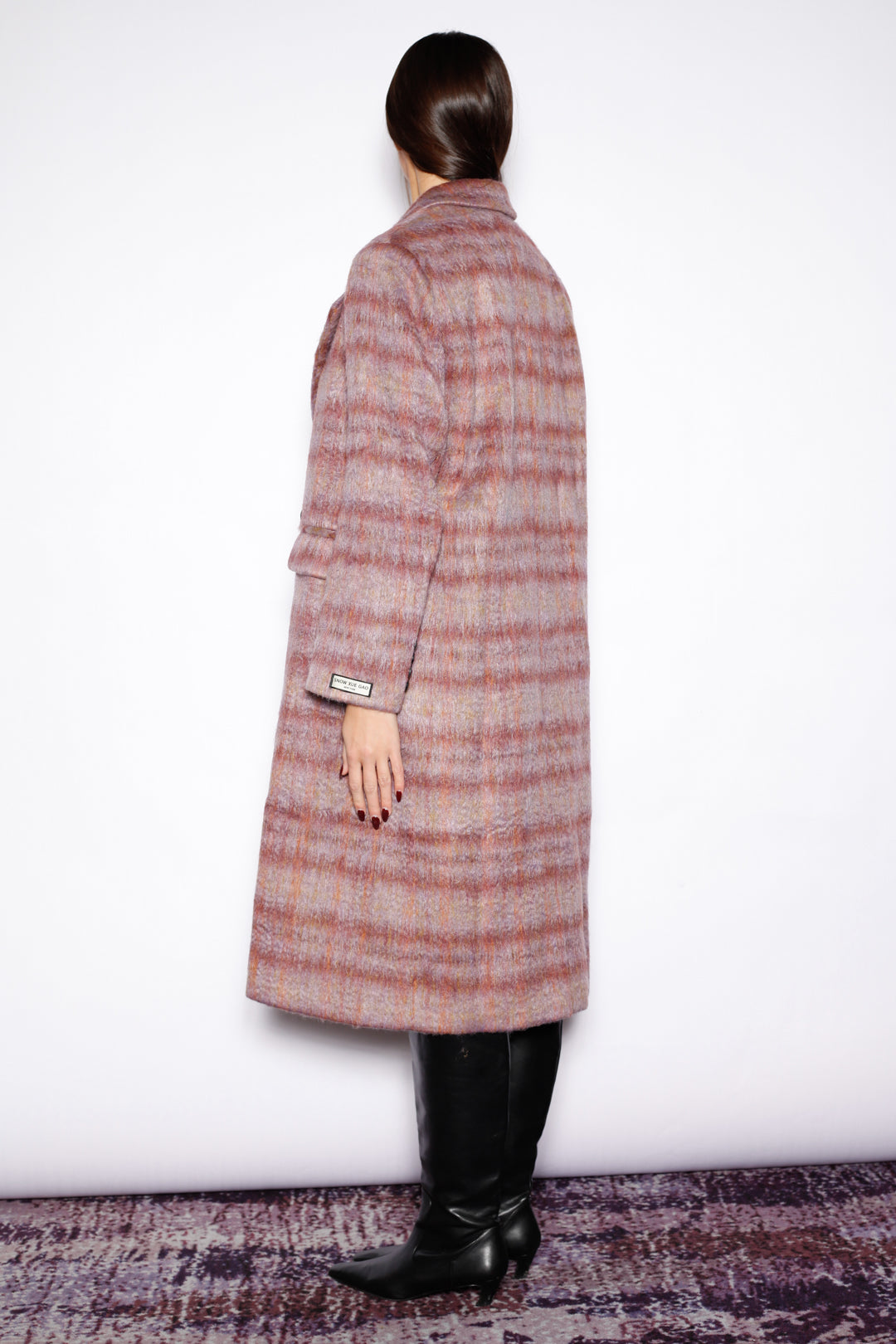 Heavy Wool Blush Red Plaid Coat