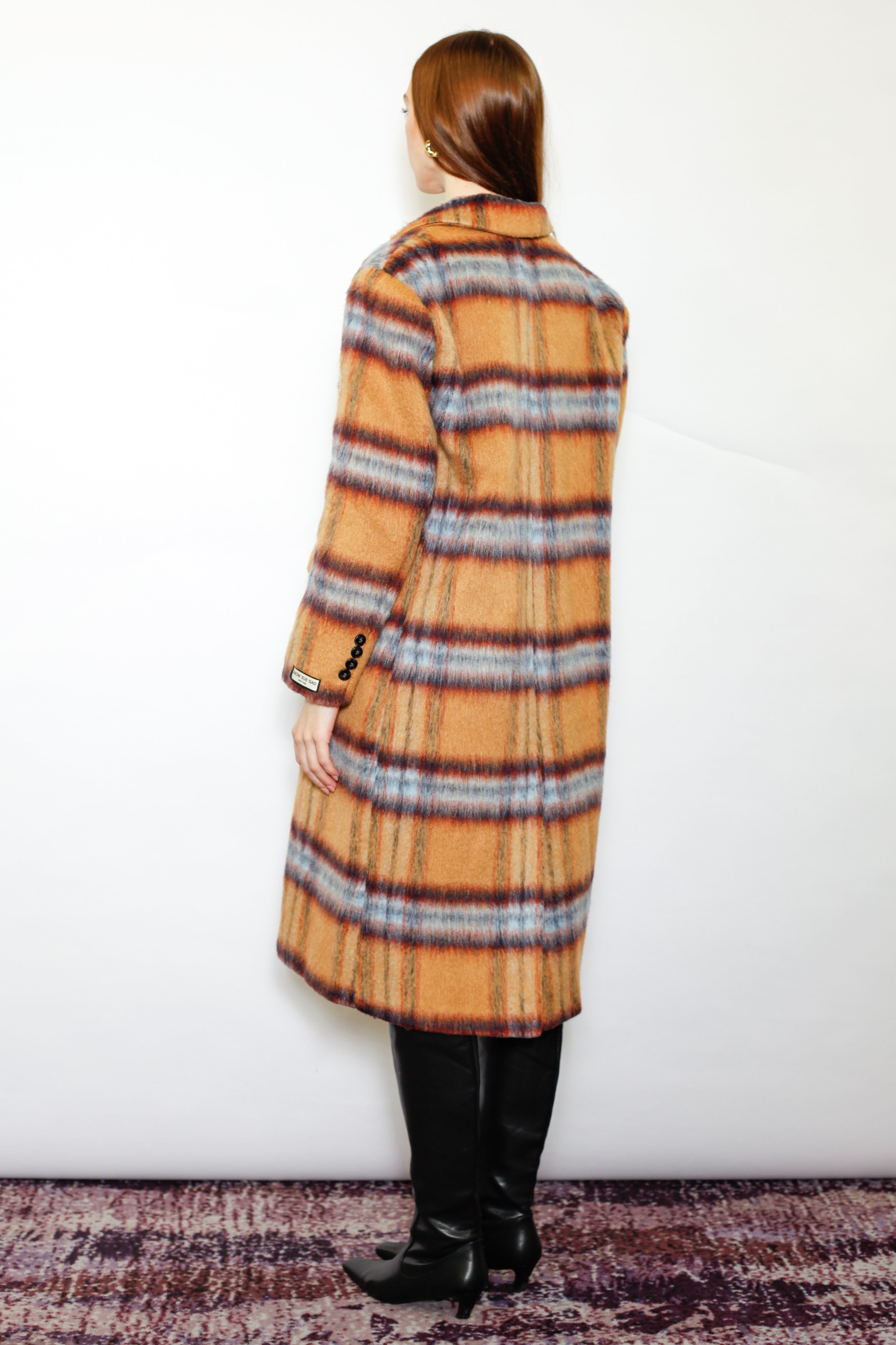 Snow Xue Gao Heavy Wool Camel Plaid Coat – SNOW XUE GAO