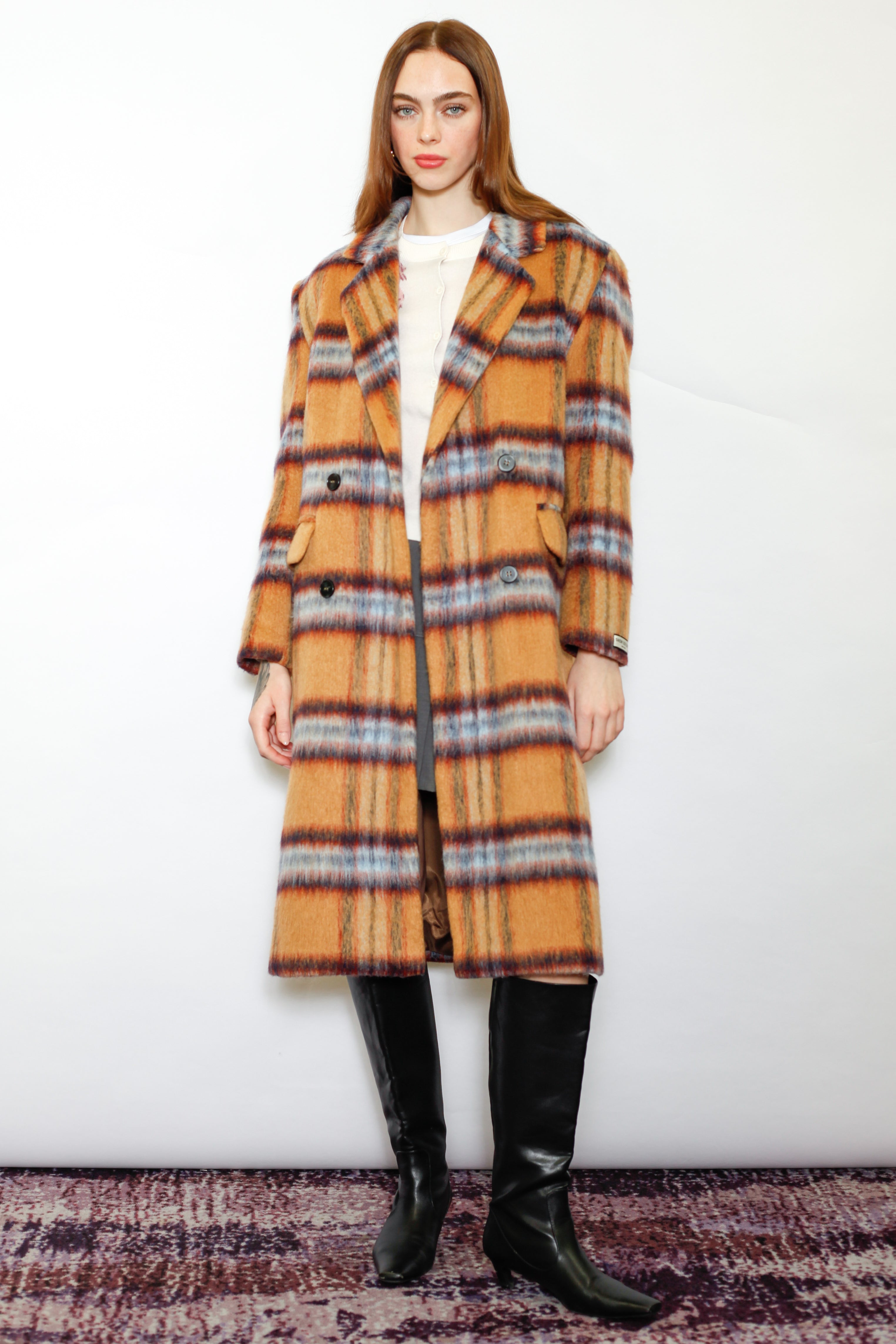 Snow Xue Gao Heavy Wool Camel Plaid Coat – SNOW XUE GAO