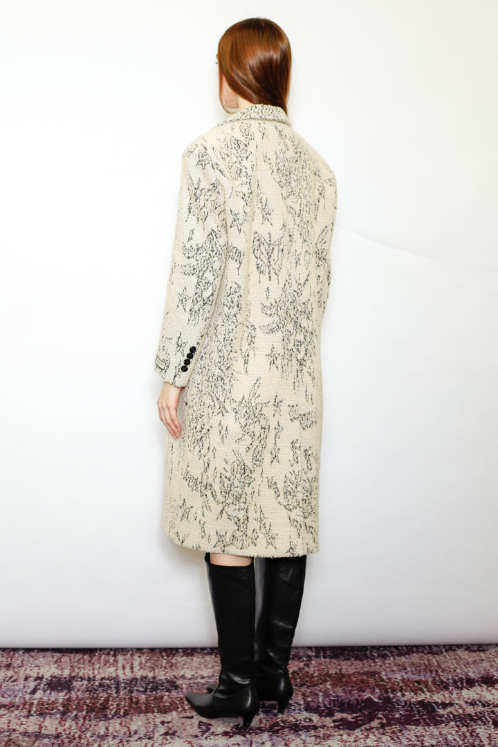 Wool Art Textured Beige Coat