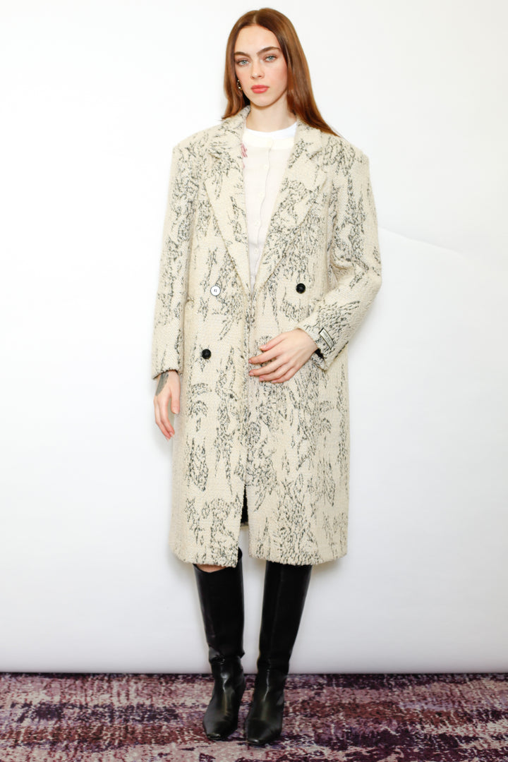 Wool Art Textured Beige Coat
