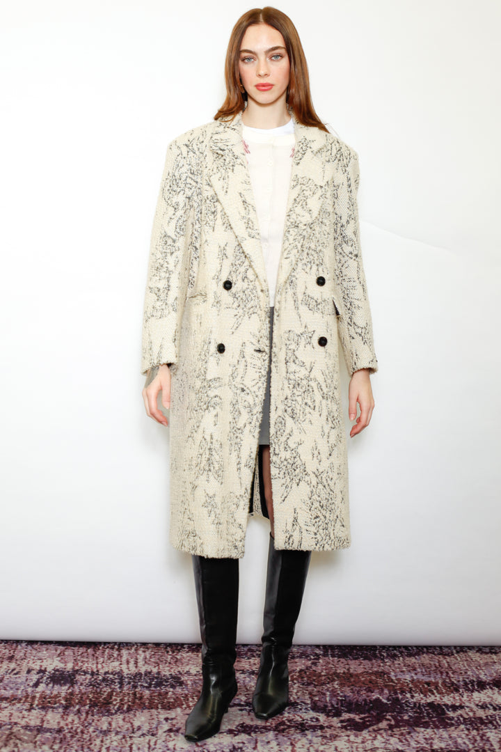Wool Art Textured Beige Coat
