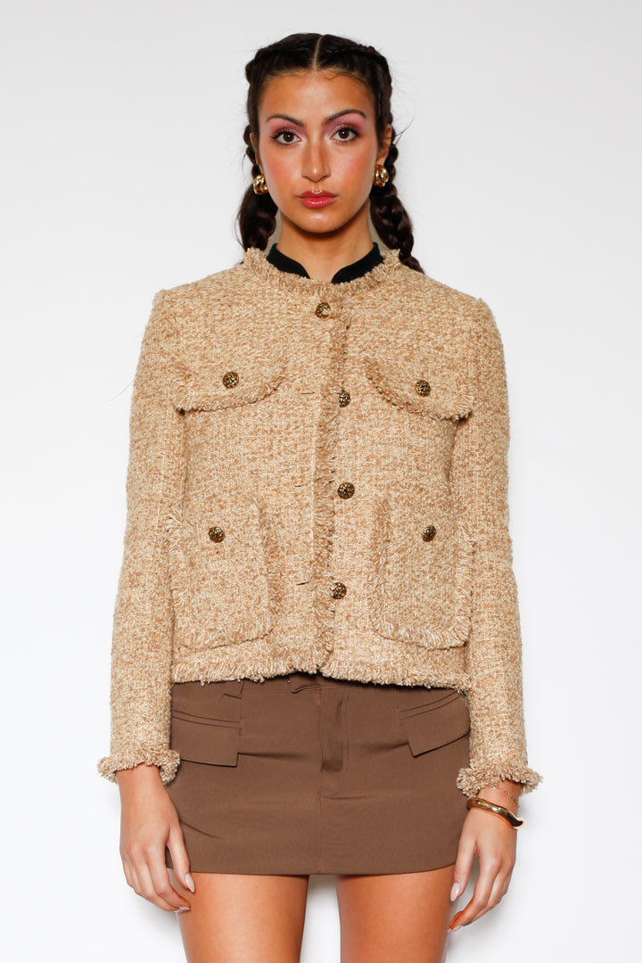 Brown Wool Tweed Blazer